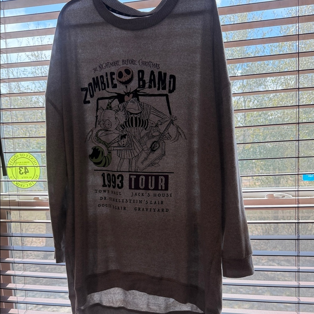 Disney Gray Nightmare Before Christmas Sweater